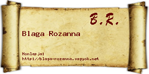 Blaga Rozanna névjegykártya